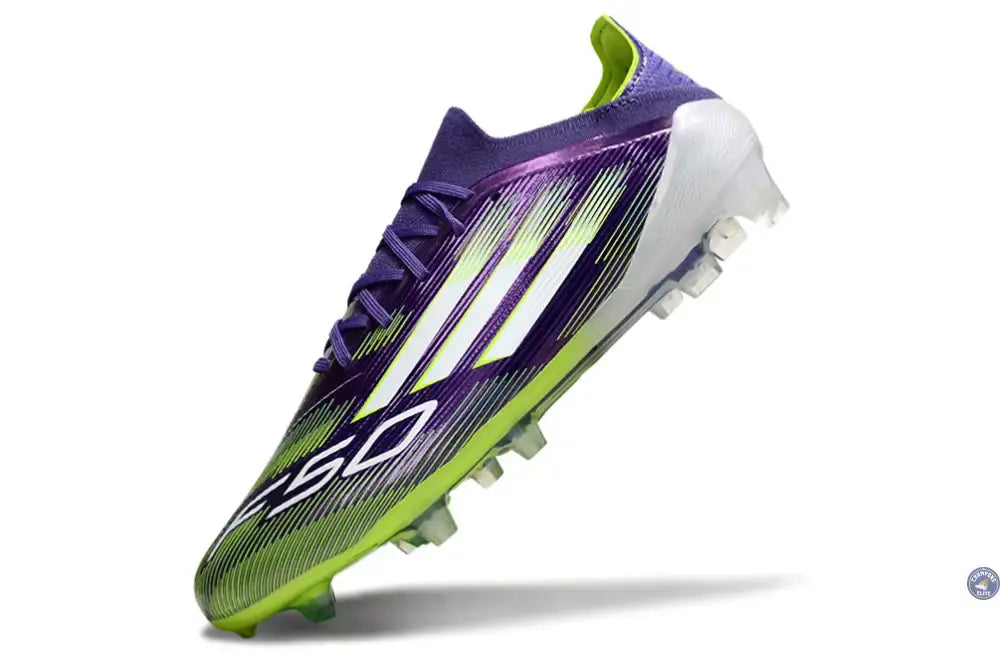 F50 Elite Lacets FG - Violet/Vert Fluo/Gris
