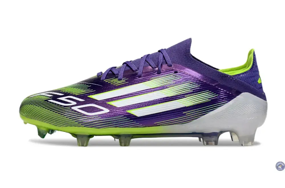 F50 Elite Lacets FG - Violet/Vert Fluo/Gris