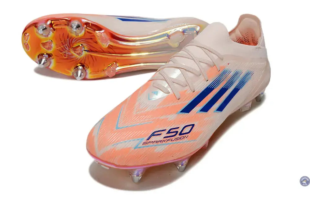 F50 Elite Lacets SG - Beige/Orange/Bleu