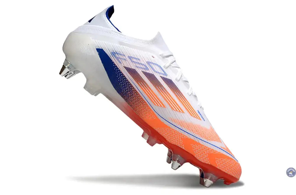 F50 Elite Lacets SG - Blanc/Orange/Bleu