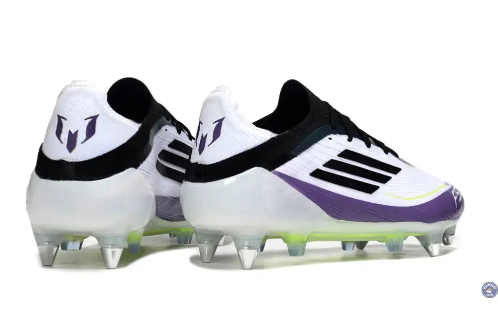 F50 Elite Lacets SG - Blanc/Violet/Jaune Fluo/Noir