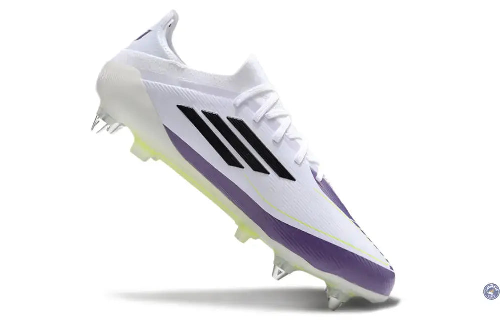 F50 Elite SG Soft Ground - Blanc/Noir/Violet