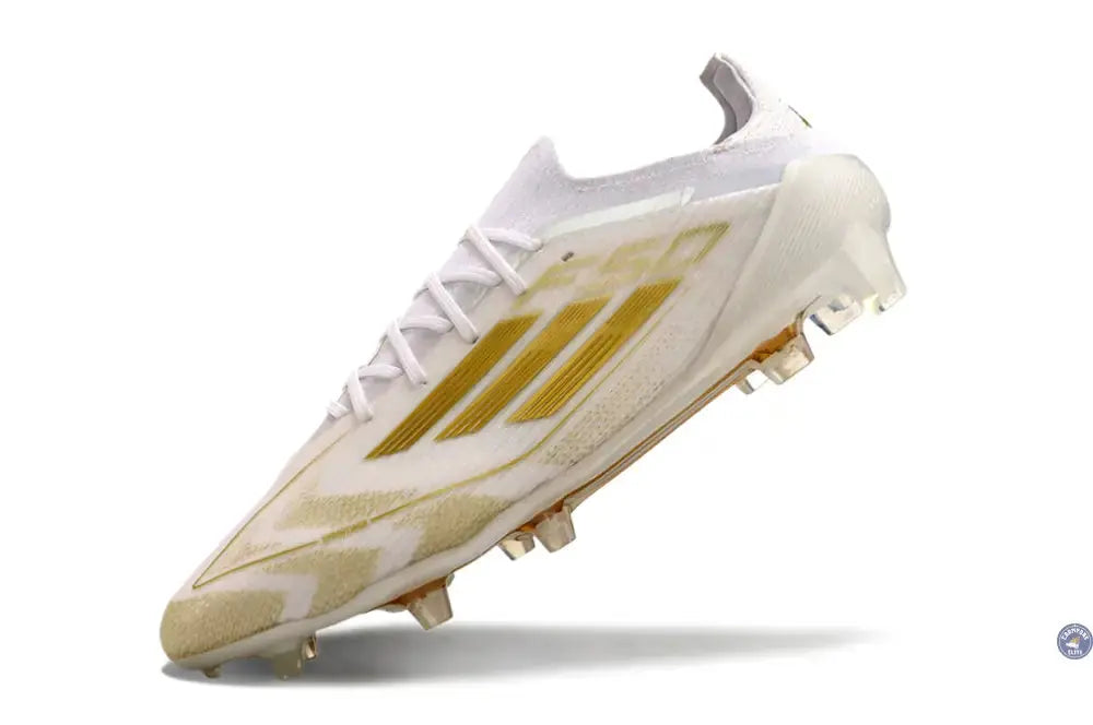 F50 Elitee Lacets FG - Blanc/Doré