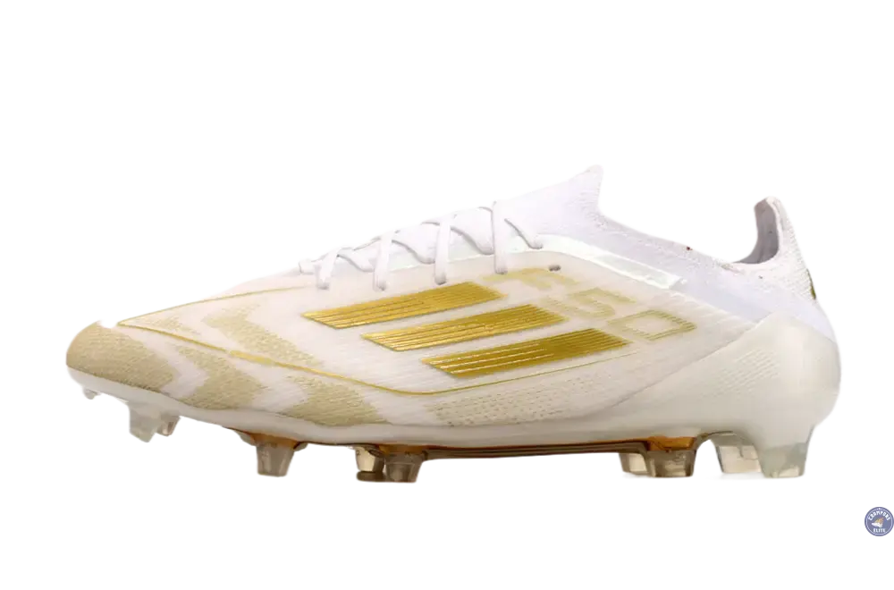 F50 Elitee Lacets FG - Blanc/Doré