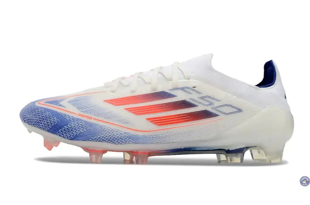 F50 Elitee Lacets FG - Blanc/Orange/Bleu