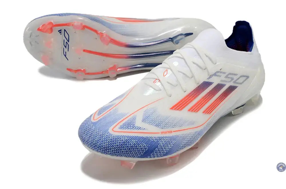 F50 Elitee Lacets FG - Blanc/Orange/Bleu