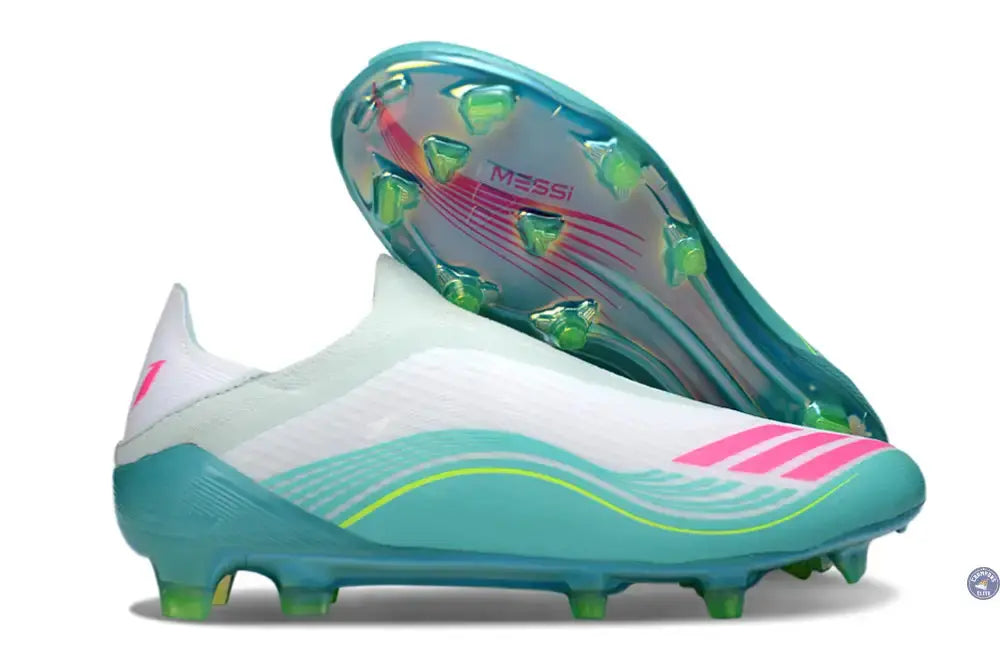 F50 Laceless FG Messi Aurora Radiant Pack - Turquoise/Blanc/Rose