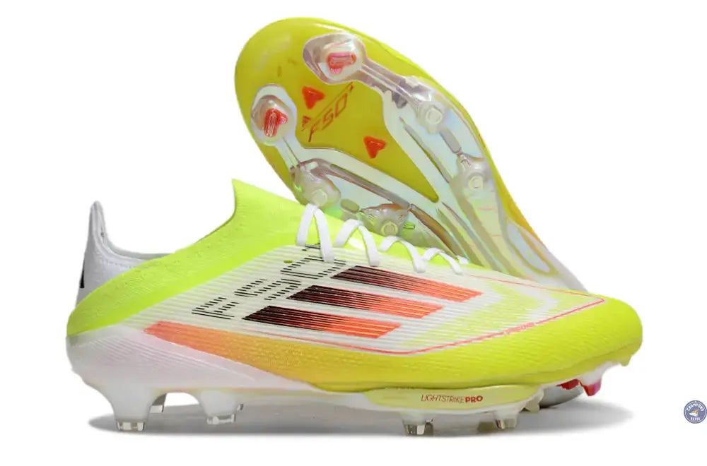F50+ Lacets FG - Blanc/Jaune Fluo/Orange/noir