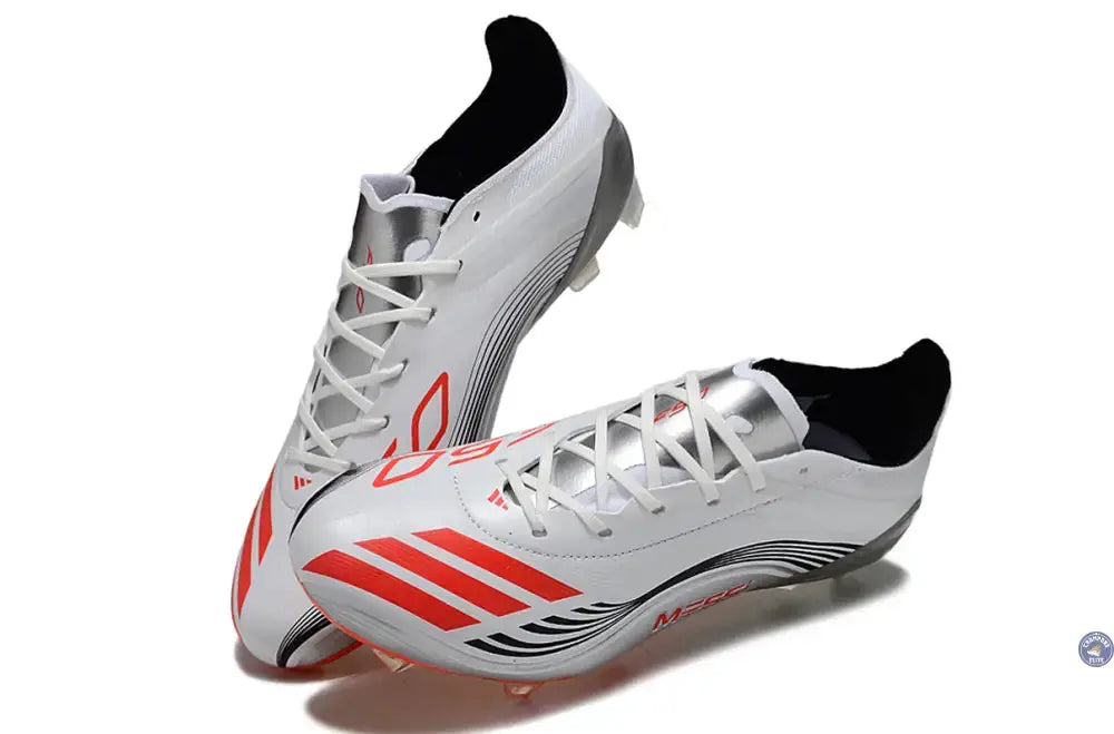 F50 MESSI ELITE Languette FG PRESTIG10 - BLANC/LUCID RED/ARGENTÉ