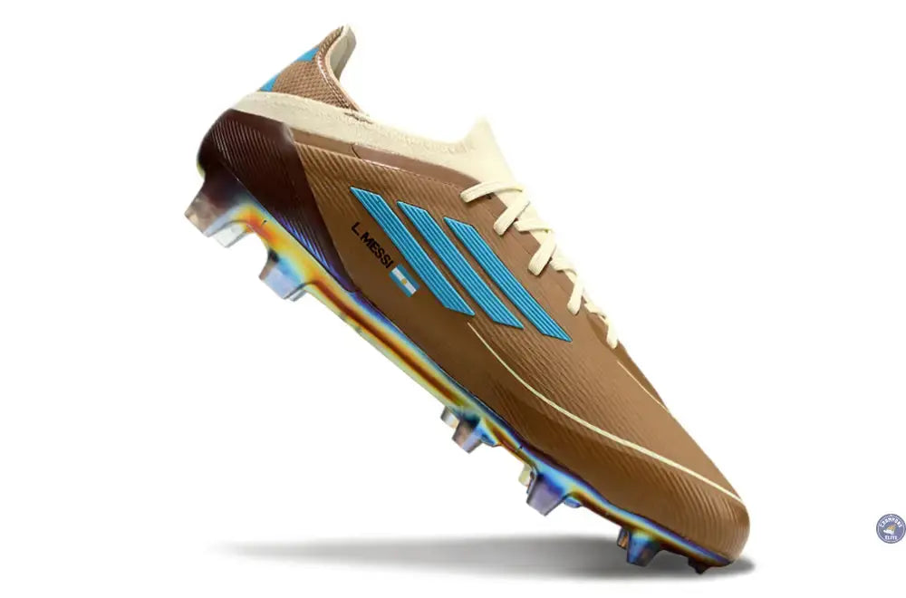F50 Messi X Bad Bunny Elite Lacets FG - Cardboard/Blanc/Turquoise ÉDITION LIMITÉE