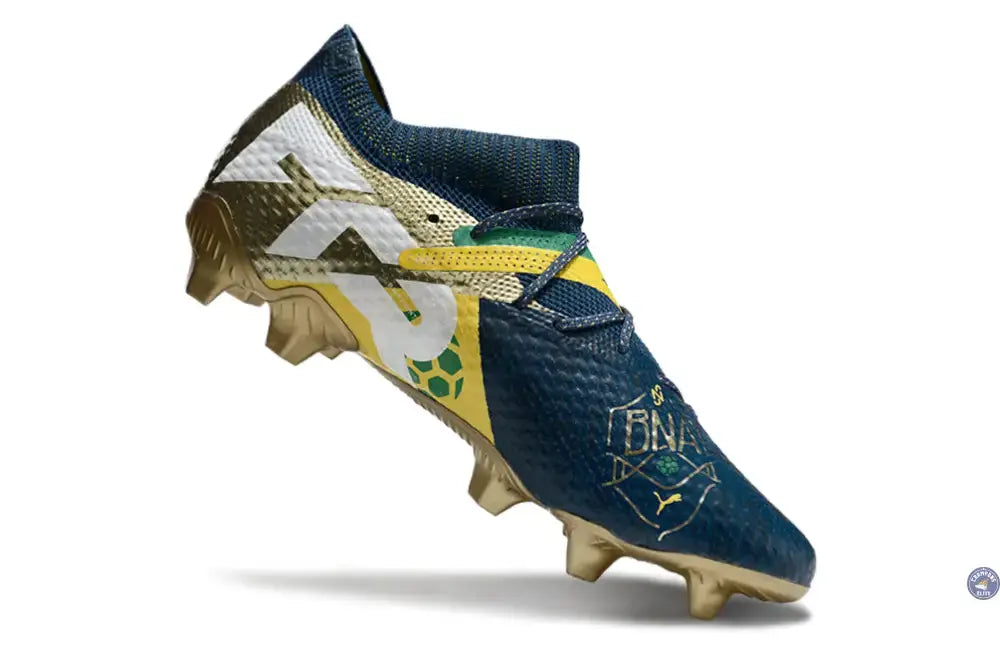 Future 7 Ultimate FG/AG NJR BNA - Sailing Blue/Marine Blue/Jaune/Grassy Green/Doré ÉDITION LIMITÉE