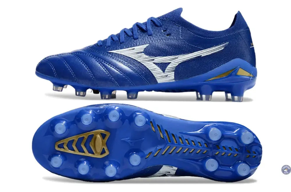 Morelia Neo 4 Elite FG/AG - Bleu/Blanc/Doré