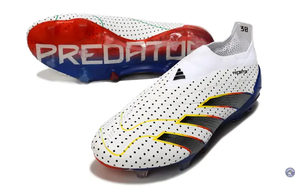 Predator 24 Elite Laceless FG Predstrike  - Blanc/Bleu Multicouleur