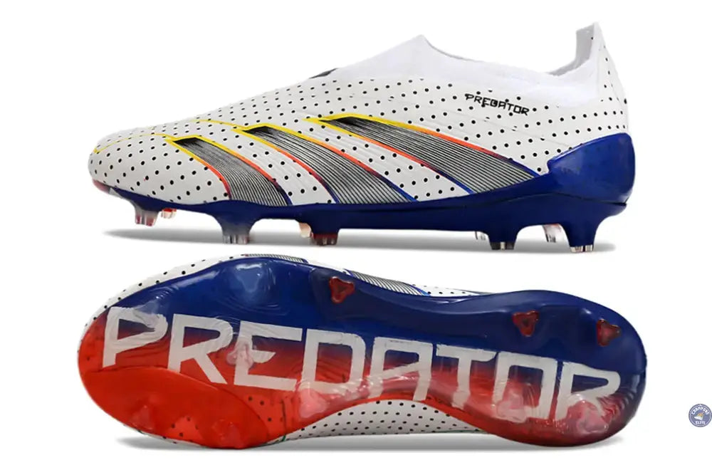 Predator 24 Elite Laceless FG Predstrike  - Blanc/Bleu Multicouleur