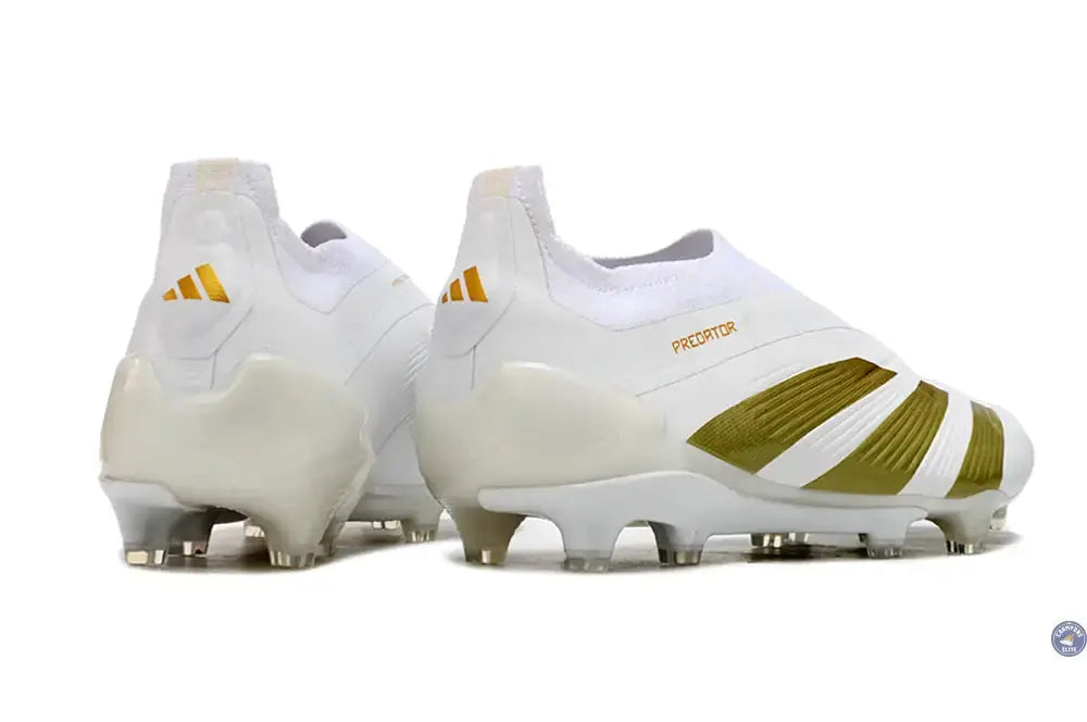 Predator 24 Elite Laceless FG Predstrike  - Blanc/Or