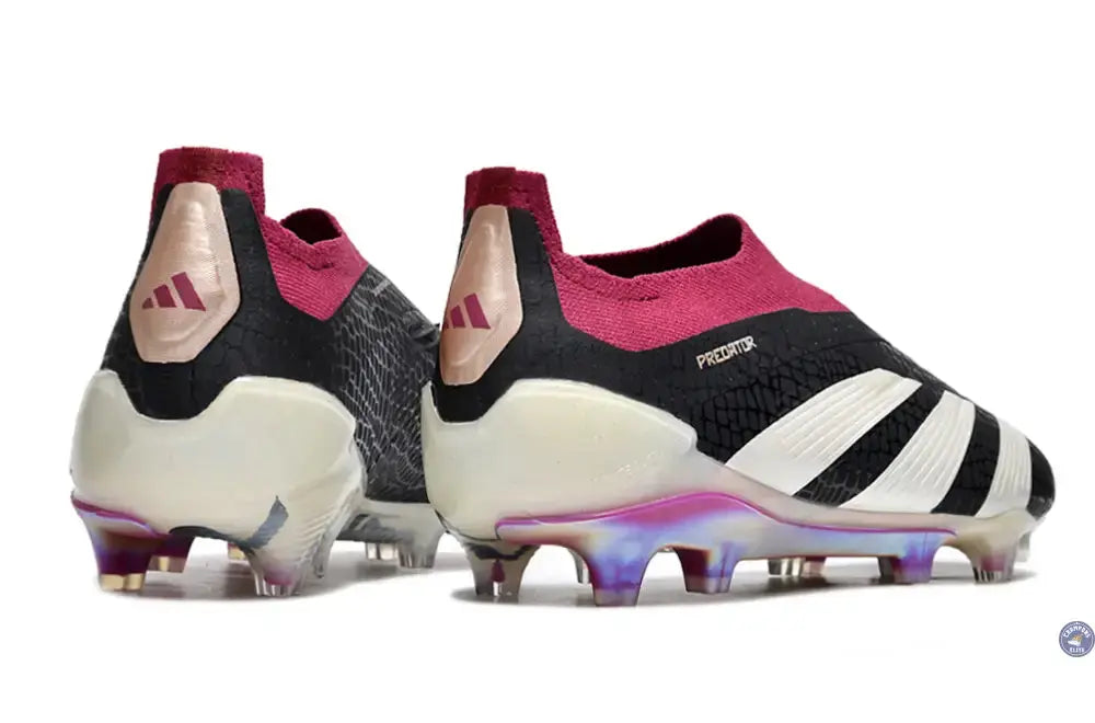 Predator 24 Elite Laceless FG Predstrike - Noir/Blanc/Legacy Burgundy ÉDITION LIMITÉE
