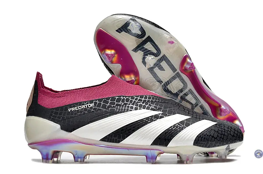 Predator 24 Elite Laceless FG Predstrike - Noir/Blanc/Legacy Burgundy ÉDITION LIMITÉE
