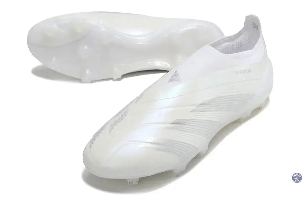 Predator 24 Elite Laceless FG Predstrike - Pearlized - Blanc