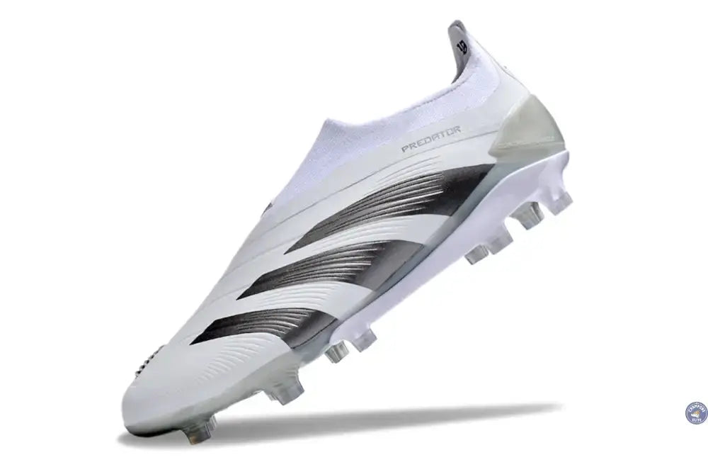 Predator 24 Elite Laceless FG Predstrike - Pearlized - Blanc/Argent