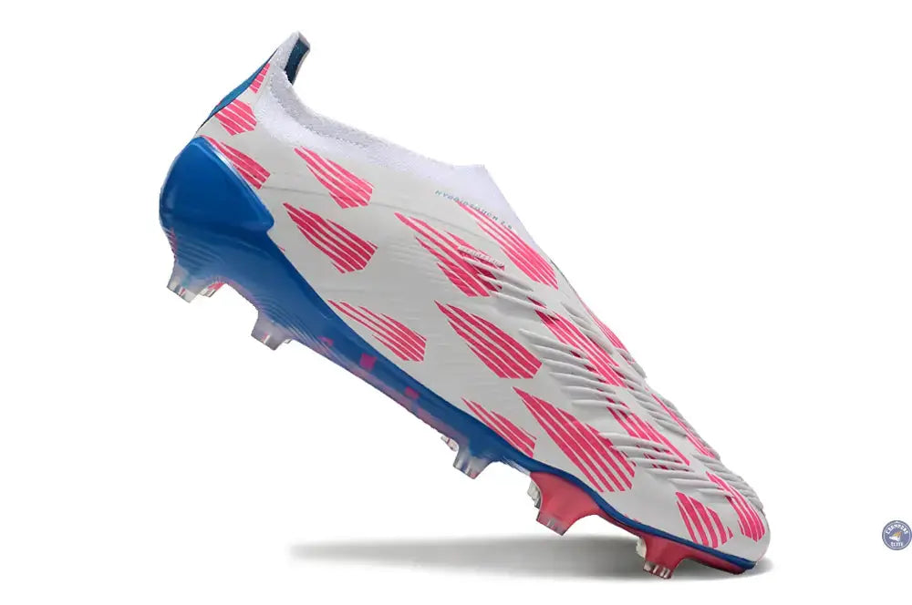 Predator 24 Elite Laceless FG Predstrike  - Reemergence - Blanc/Bleu/Rose