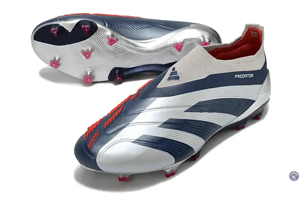 Predator 24 Elite Laceless FG Predstrike  - 'Roteiro Pack' - Gris/Bleu/Rouge