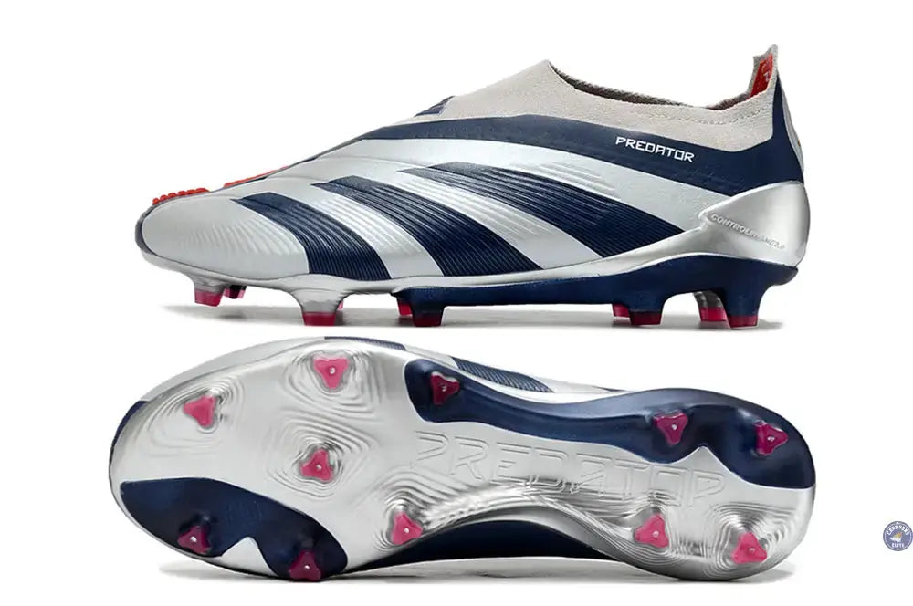 Predator 24 Elite Laceless FG Predstrike  - 'Roteiro Pack' - Gris/Bleu/Rouge