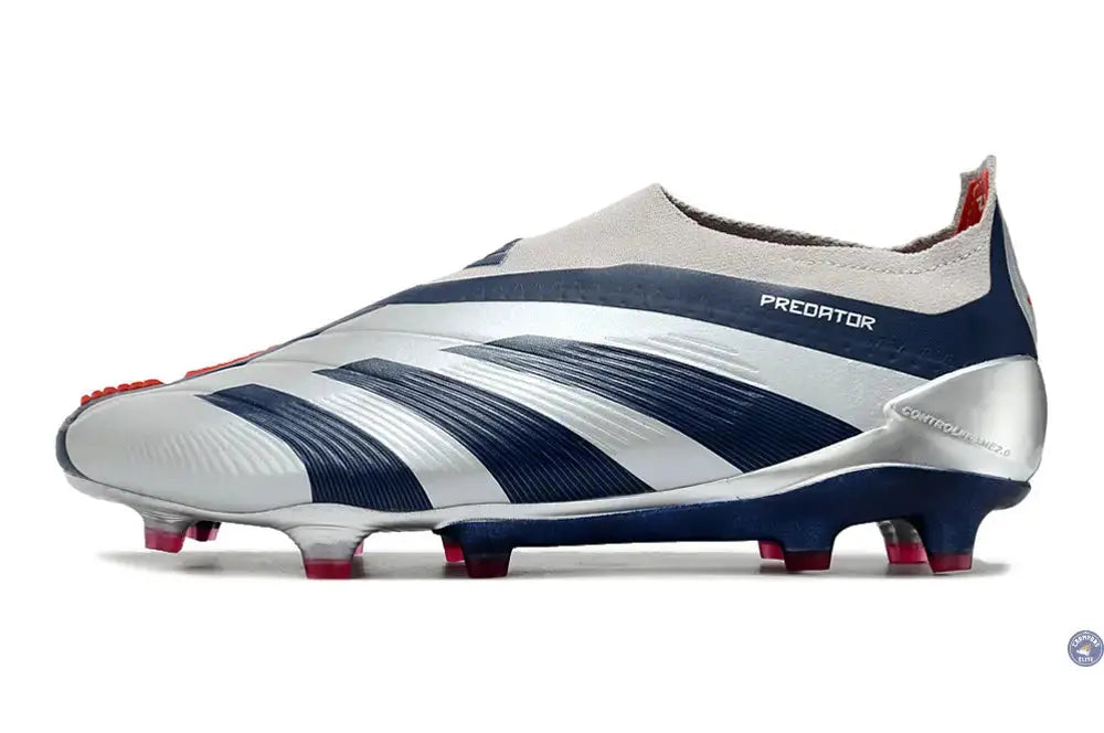 Predator 24 Elite Laceless FG Predstrike  - 'Roteiro Pack' - Gris/Bleu/Rouge