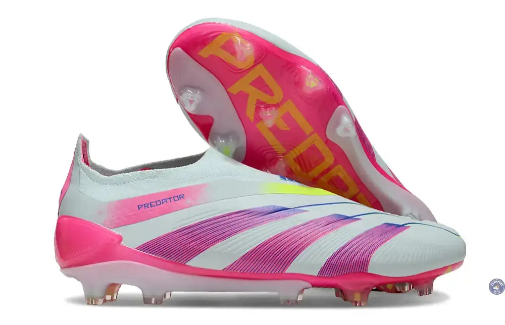 Predator 24 Elite Laceless FG Predstrike  - Stellar Icon - Almost Blue/Lucid Pink/Jaune