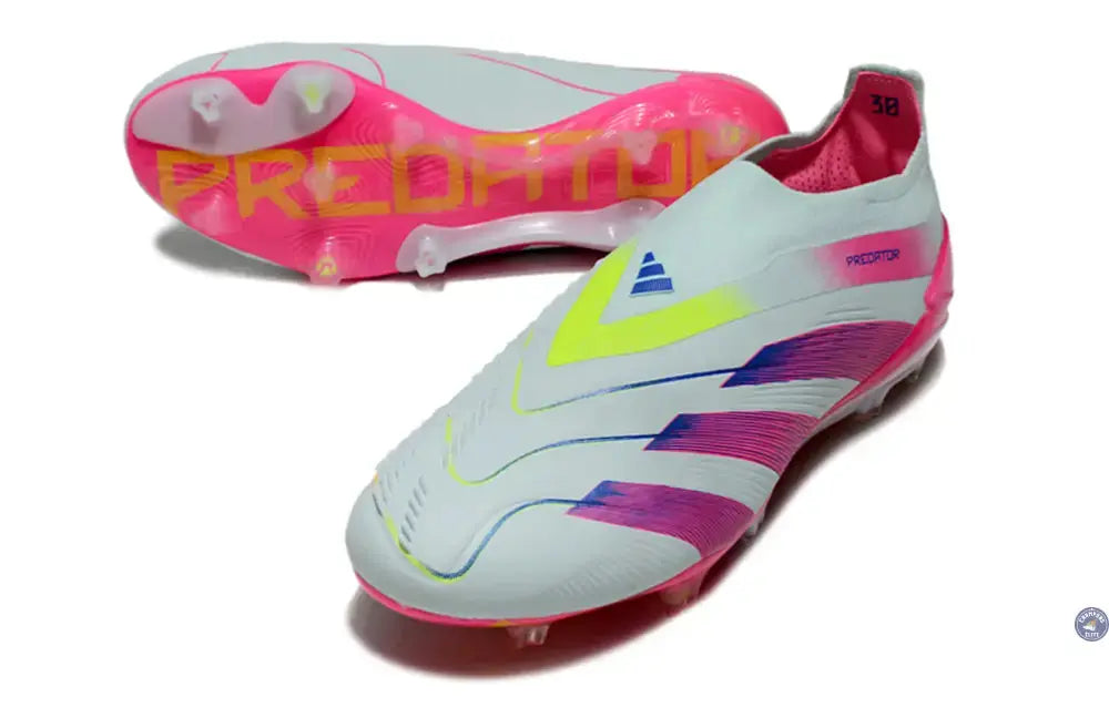 Predator 24 Elite Laceless FG Predstrike  - Stellar Icon - Almost Blue/Lucid Pink/Jaune