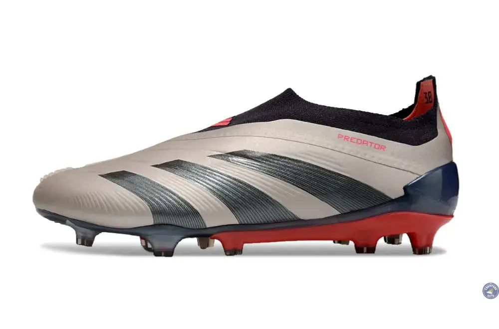 Predator 24 Elite Laceless FG Predstrike - Vivid Horizon - Argenté/Aurora Black/Gris