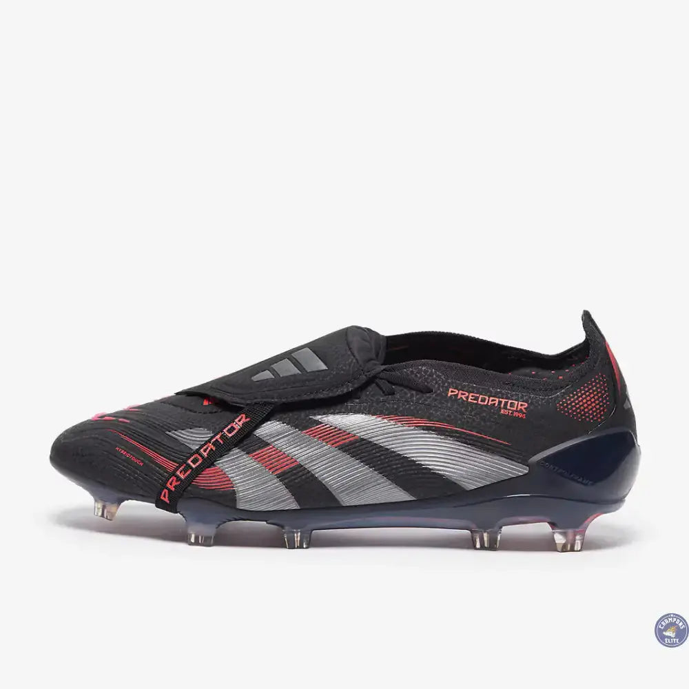 Predator 25 Elite Fold-over Tongue FG Stealth Victory - Noir/Gris/Lucid Red