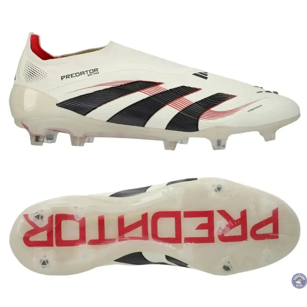 Predator 25 Elite Laceless FG Champagne - Blanc/Noir/Pure Ruby