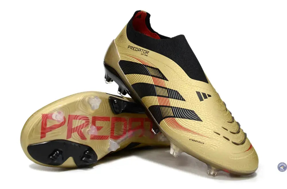 Predator Elite Laceless FG - Or/Noir/Rouge