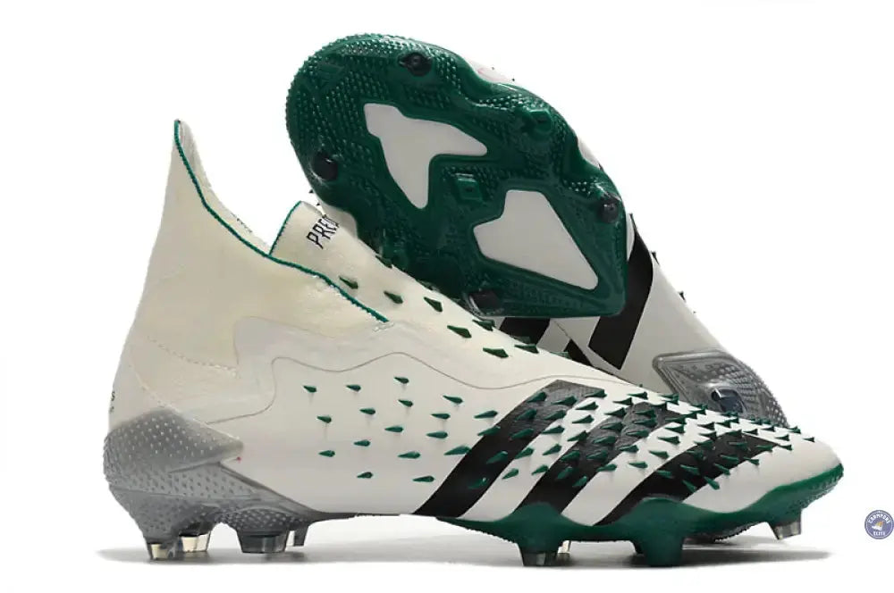 Predator Freak Laceless FG Equipment - Blanc/Noir/Vert ÉDITION LIMITÉE