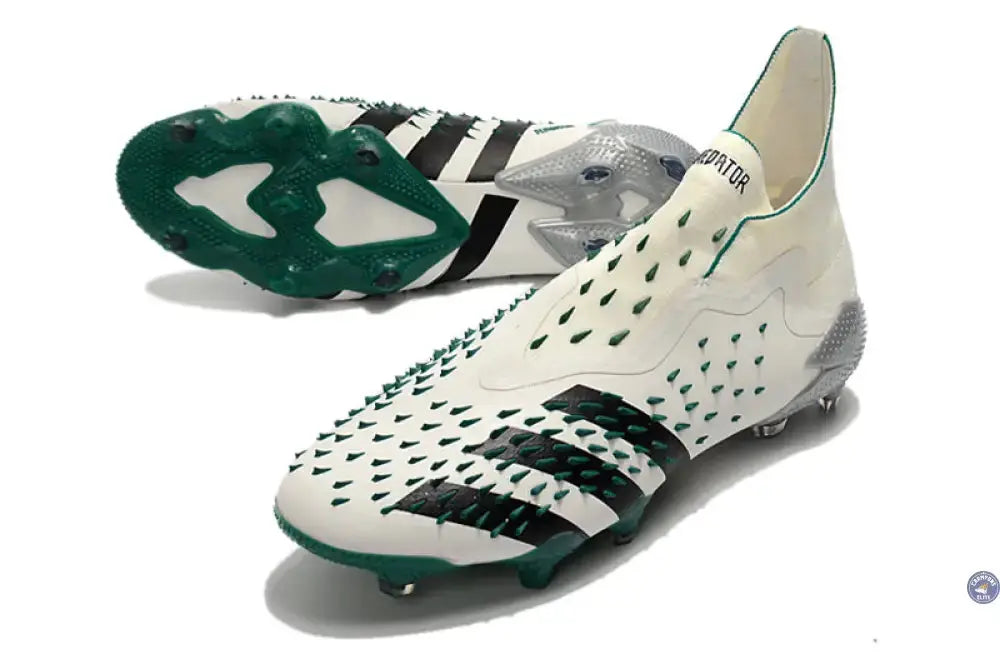Predator Freak Laceless FG Equipment - Blanc/Noir/Vert ÉDITION LIMITÉE