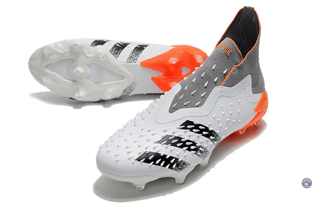 Predator Freak Laceless FG White Spark - Blanc/Argenté/Rouge