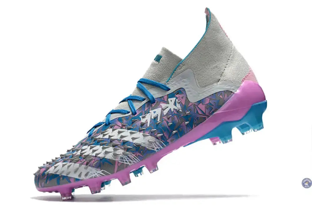 Predator Freak Lacets FG - Gris/Rose/Bleu