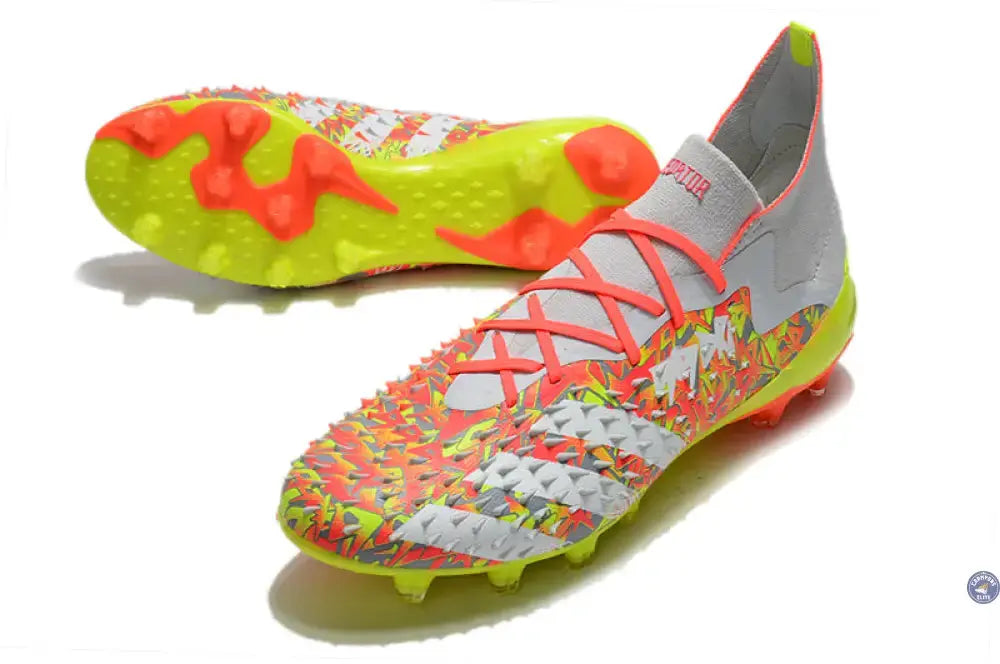 Predator Freak Lacets FG Numbers Up - Gris/Blanc/Jaune