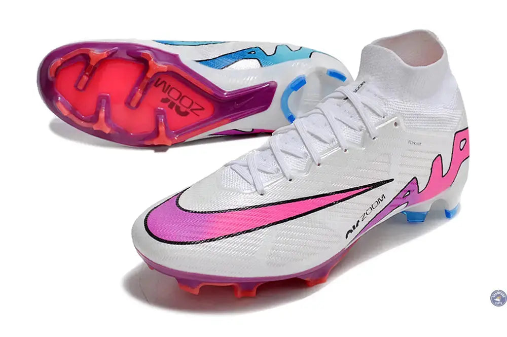 Superfly 9 Elite FG Blanc/Rose/Bleu