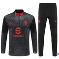 Survêtement d'entraînement demi-zip - AC Milan 2025/2026 - Gris/Noir/Rouge