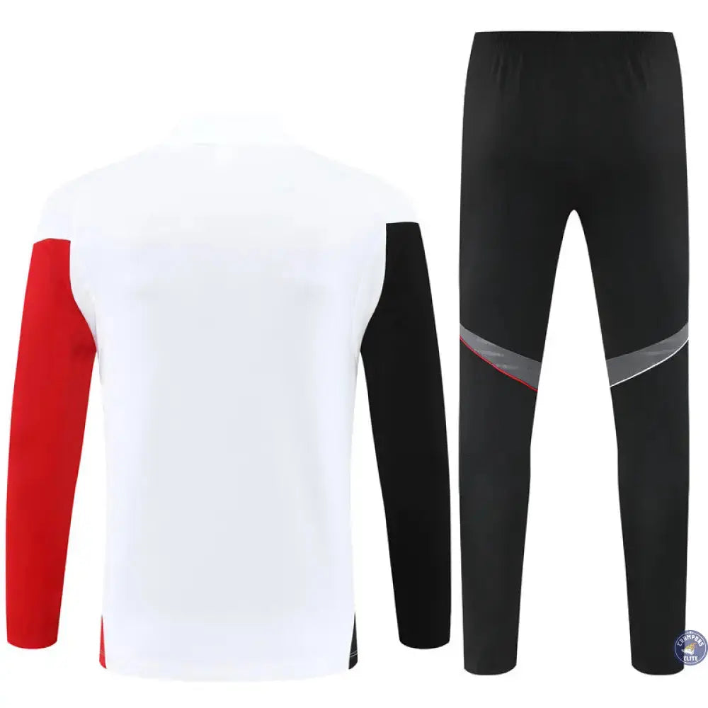 Survêtement d'entraînement demi-zip - Ajax 2025/2026 - Blanc/Noir/Rouge