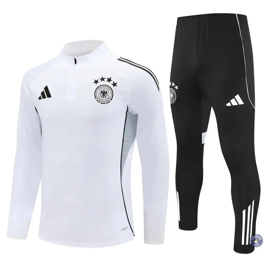 Survêtement d'entraînement demi-zip - Allemagne 2025/2026 - Blanc/Noir