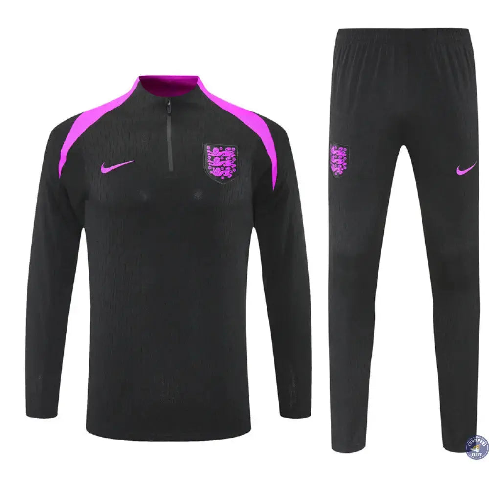 Survêtement d'entraînement demi-zip - Angleterre 2025/2026 - Noir/Violet
