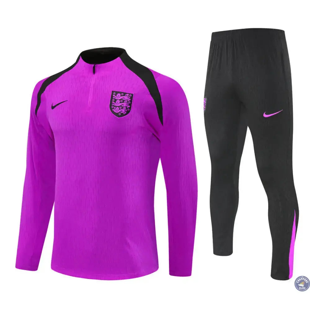 Survêtement d'entraînement demi-zip - Angleterre 2025/2026 - Violet/Noir