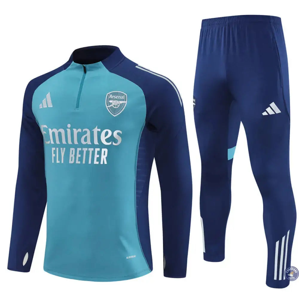 Survêtement d'entraînement demi-zip - Arsenal 2025/2026 - Bleu Marine/Bleu Ciel/Blanc
