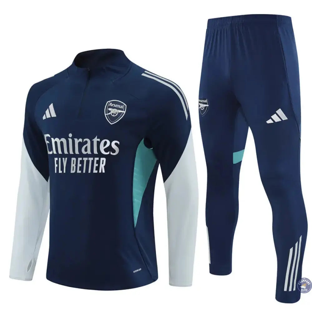 Survêtement d'entraînement demi-zip - Arsenal 2025/2026 - Bleu Marine/Gris Bleuté/Bleu Turquoise