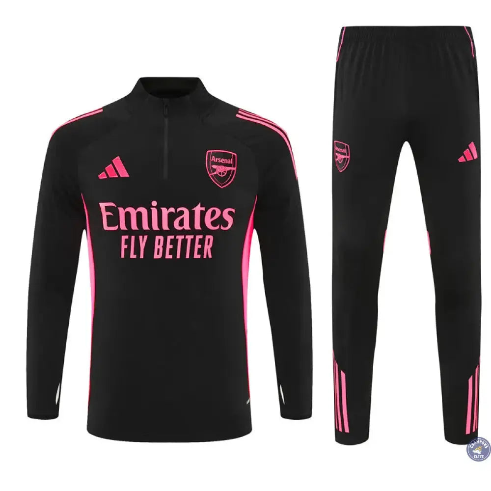 Survêtement d'entraînement demi-zip - Arsenal 2025/2026 - Noir/Rose