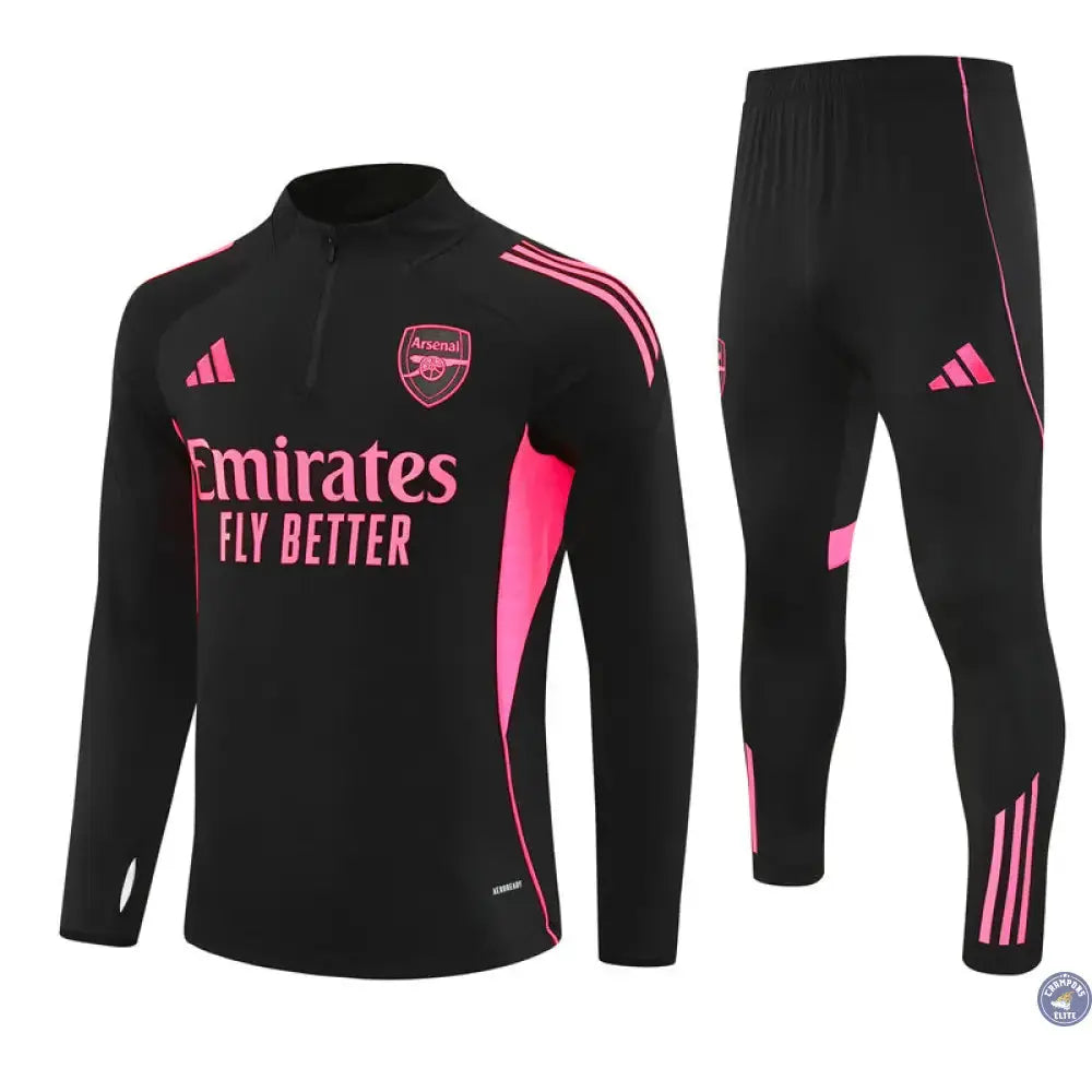 Survêtement d'entraînement demi-zip - Arsenal 2025/2026 - Noir/Rose