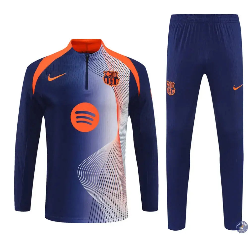 Survêtement d'entraînement demi-zip - Barcelone 2025/2026 - Bleu/Orange