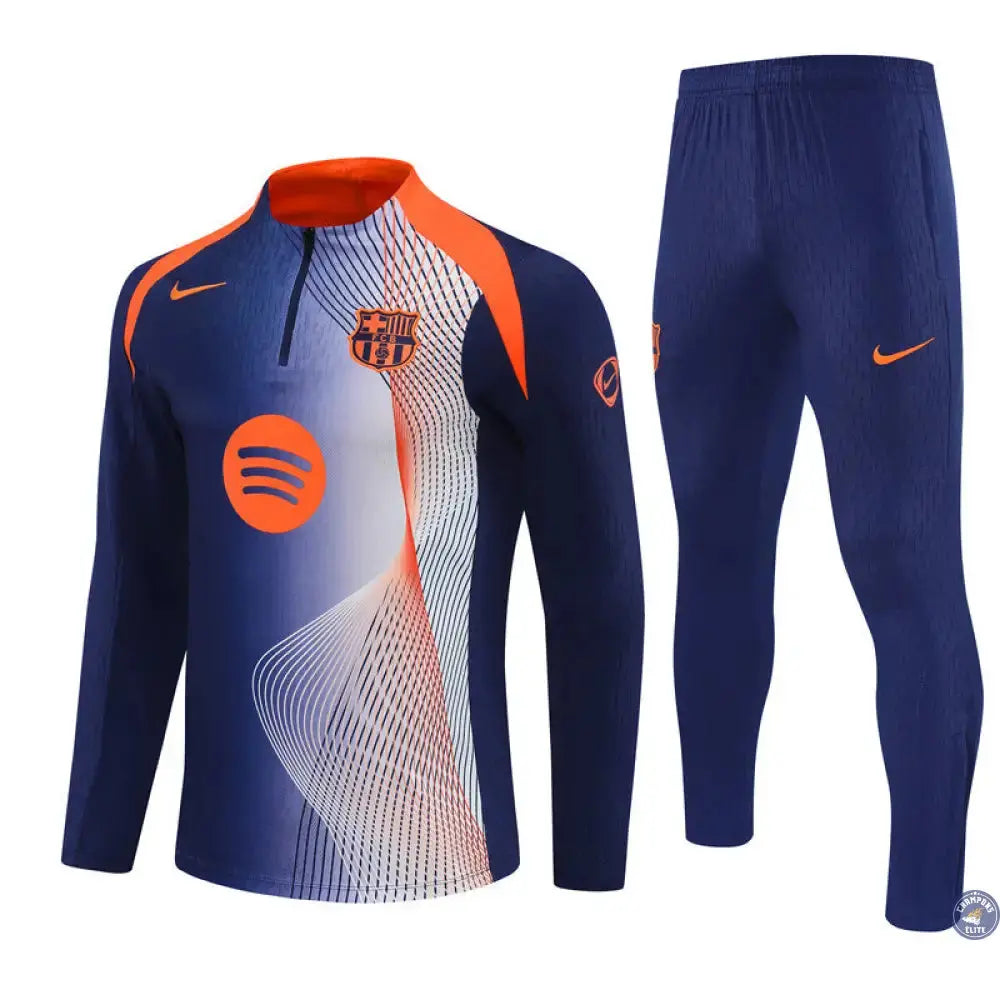 Survêtement d'entraînement demi-zip - Barcelone 2025/2026 - Bleu/Orange